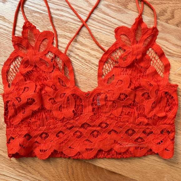 NWT Free People Adella Lace Bralette in Burnt Orange Size Small - Picture 4 of 7